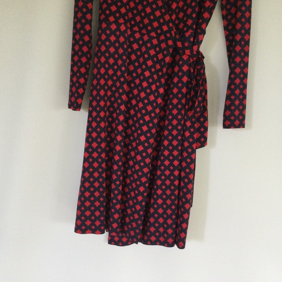 Hobbs Deliah Geo Print Wrap Dress Size 6 Women Long Sleeve Viscose Blend - Picture 4 of 15